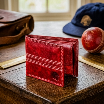Cricket Buffalo Red Leather Wallet with RFID Protection