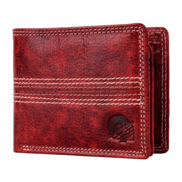Cricket Buffalo Red Leather Wallet with RFID Protection