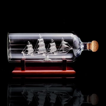 Classic Ship in a Bottle Glass Decanter