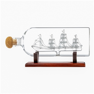 Classic Ship in a Bottle Glass Decanter