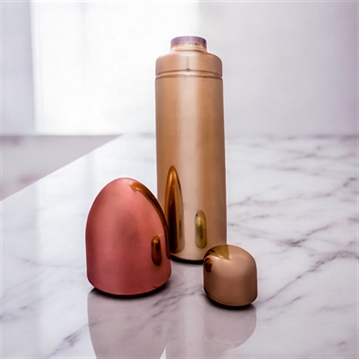 Bullet-Shaped Brass & Copper-Plated Cocktail Shaker