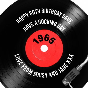 60th Birthday Retro Record Personalised Cushion