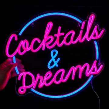 Cocktails & Dreams Neon Wall Light