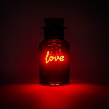Love LED Neon Message in a Bottle Light