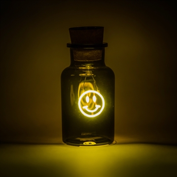 Smiley LED Neon Message in a Bottle Light