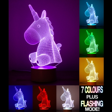 Optical Illusion Colour Changing 3D Lamps with Touch Control