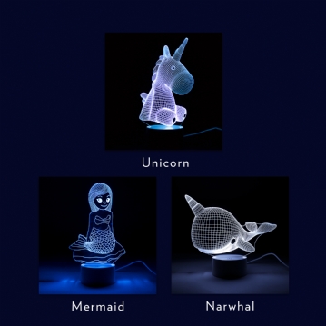 Optical Illusion Colour Changing 3D Lamps with Touch Control