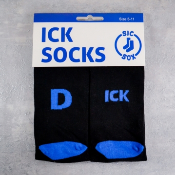 Black D-ICK Socks with Blue Trim