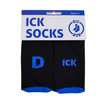 Black D-ICK Socks with Blue Trim