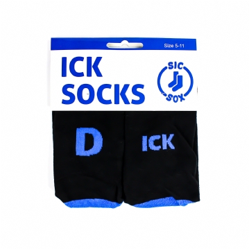 Black D-ICK Socks with Blue Trim