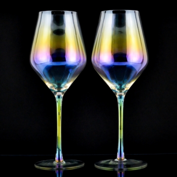 Set of 2 Rainbow Wine Glasses