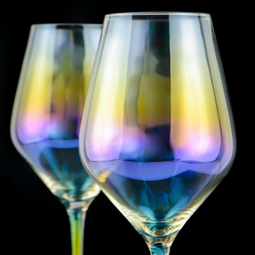 Set of 2 Rainbow Wine Glasses