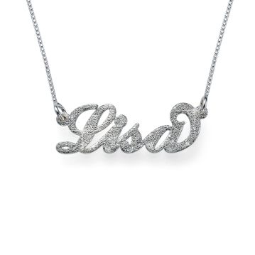 Diamond Cut Silver Personalised Name 