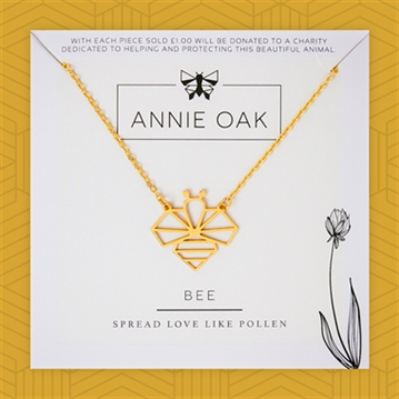 Geometric bee necklace sale