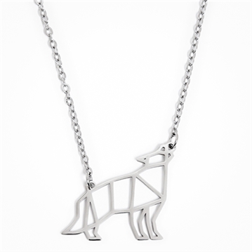 Geometric Wolf Necklace