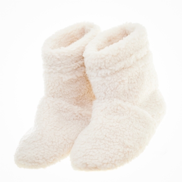 Cream Teddy Slipper Boots