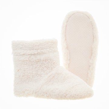 Cream Teddy Slipper Boots