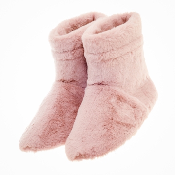 Pink Faux Fur Microwaveable Slipper Boots