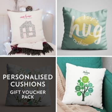 Personalised Cushion Choice Voucher Gift Pack
