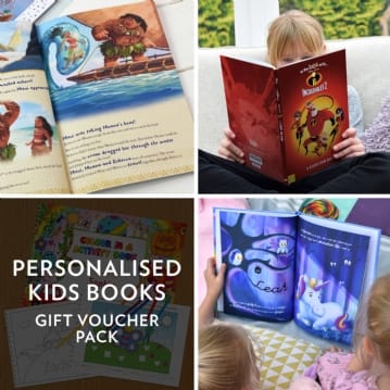 Personalised Kids Book Choice Voucher Gift Pack