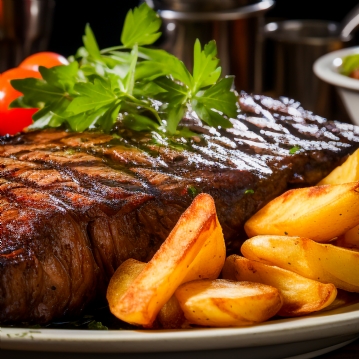 Sizzler Steak for Two with a Bottle of Wine