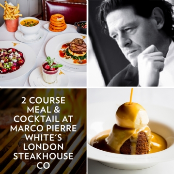 2 Course Meal & Cocktail at Marco Pierre White's London Steakhouse Co