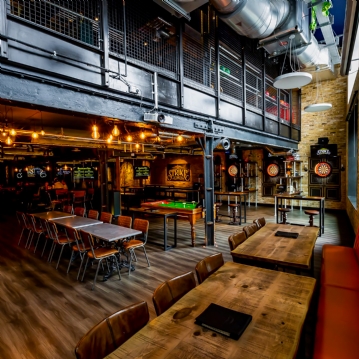 Boutique Bowling for Four at Play At Pins (1 games + Drink)