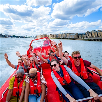 The Chimney Lift at Battersea Power Station and Thames Rockets Speedboat