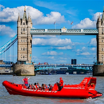 The Chimney Lift at Battersea Power Station and Thames Rockets Speedboat