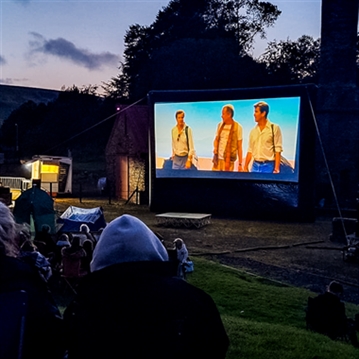 Family Outdoor or Drive In Cinema with Pizza