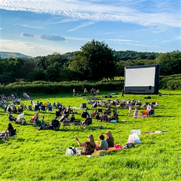 Family Outdoor or Drive In Cinema with Pizza