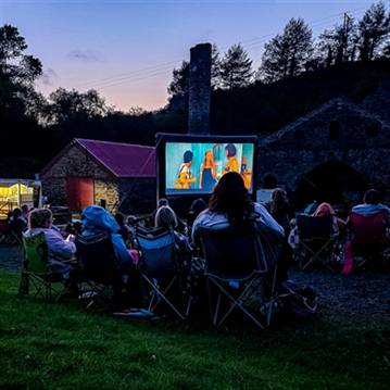 Family Outdoor or Drive In Cinema with Pizza