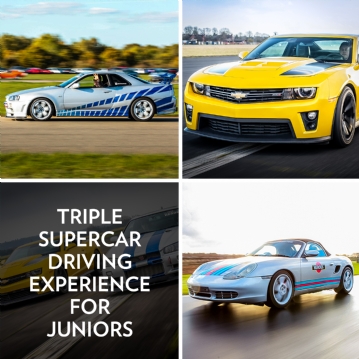 Triple Supercar Driving Experience for Juniors
