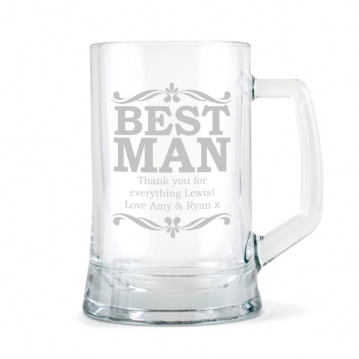 Personalised Best Man Glass Stern Tankard