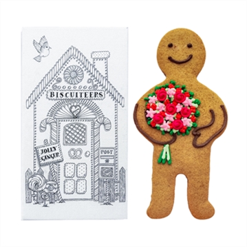 Biscuiteers "Fleur" Hand-Iced Jolly Ginger Letterbox Biscuit
