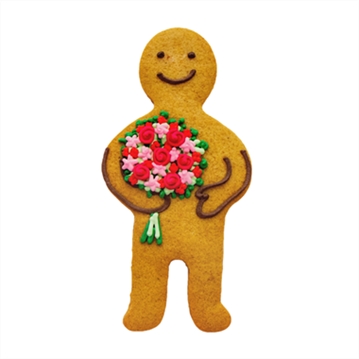 Biscuiteers "Fleur" Hand-Iced Jolly Ginger Letterbox Biscuit