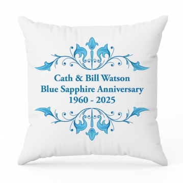 Personalised Blue Sapphire Anniversary Cushion
