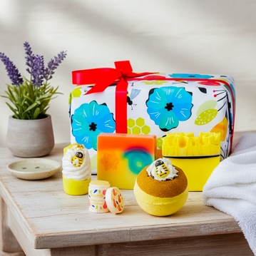 Bee-autiful Wrapped Soap & Bath Gift Pack