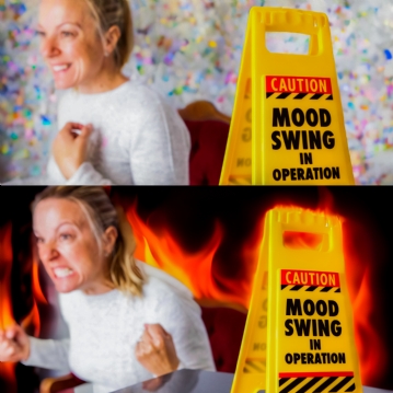 Mood Swing Desk Warning Sign