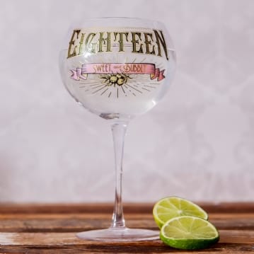 Prohibition Style 18th Birthday Gin Glass