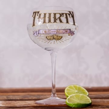 Prohibition Style 30th Birthday Gin Glass
