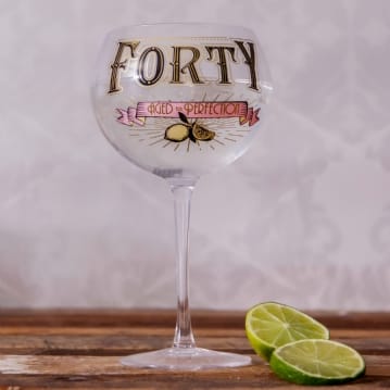 Prohibition Style 40th Birthday Gin Glass