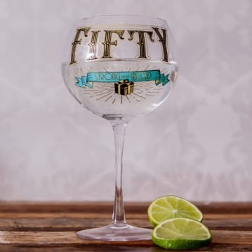 Prohibition Style 50th Birthday Gin Glass
