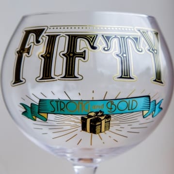 Prohibition Style 50th Birthday Gin Glass