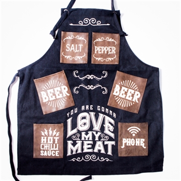 Man's Love My Meat Canvas Apron