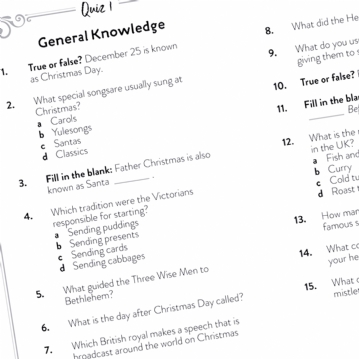 So This is Christmas Quiz Book