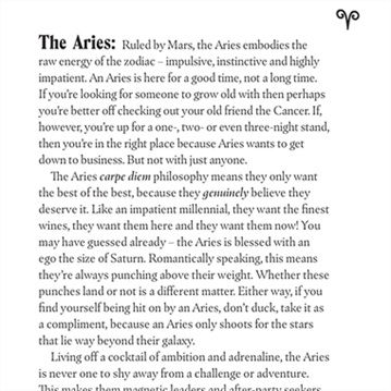 "Never Shag a Scorpio" Book