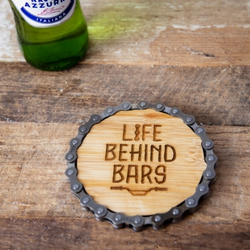 Pair of Bike Chain Coasters - Bars And Getaway