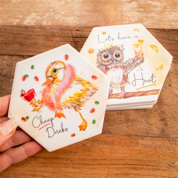 Ceramic Coaster Set - Drunken Party Animals