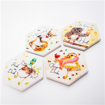 Ceramic Coaster Set - Drunken Party Animals
